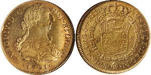 8 Escudo Perù Oro Carlo IV di Spagna (1748-1819)