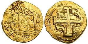 8 Escudo Perù Oro Filippo V di Spagna (1683-1746)