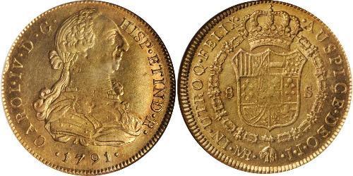 8 Escudo Perù Oro Carlo IV di Spagna (1748-1819)