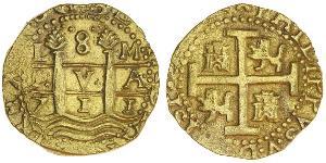 8 Escudo Perú Oro Felipe V de España (1683-1746)