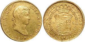 8 Escudo Primo Impero Messicano (1821 - 1823) Oro Ferdinando VII di Spagna (1784-1833)