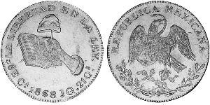 8 Escudo Second Federal Republic of Mexico (1846 - 1863) Oro 