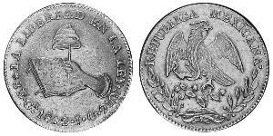 8 Escudo Second Federal Republic of Mexico (1846 - 1863) Oro 