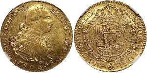 8 Escudo Vicereame della Nuova Granada (1717 - 1819) Oro Carlo IV di Spagna (1748-1819)