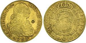 8 Escudo Vicereame della Nuova Granada (1717 - 1819) Oro Carlo IV di Spagna (1748-1819)