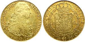 8 Escudo Vicereame della Nuova Granada (1717 - 1819) Oro Carlo IV di Spagna (1748-1819)