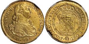 8 Escudo Vicereame della Nuova Granada (1717 - 1819) Oro Carlo IV di Spagna (1748-1819)