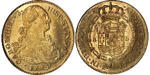 8 Escudo Vicereame della Nuova Granada (1717 - 1819) Oro Carlo IV di Spagna (1748-1819)