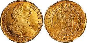 8 Escudo Vicereame della Nuova Granada (1717 - 1819) Oro Carlo III di Spagna (1716 -1788)