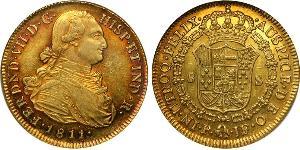 8 Escudo Vicereame della Nuova Granada (1717 - 1819) Oro Ferdinando VII di Spagna (1784-1833)