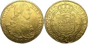 8 Escudo Vicereame della Nuova Granada (1717 - 1819) Oro Carlo IV di Spagna (1748-1819)