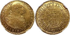 8 Escudo Vicereame della Nuova Granada (1717 - 1819) Oro Ferdinando VII di Spagna (1784-1833)