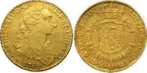 8 Escudo Vicereame della Nuova Spagna (1519 - 1821) Oro Carlo III di Spagna (1716 -1788)