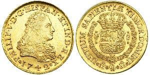 8 Escudo Vicereame della Nuova Spagna (1519 - 1821) Oro Filippo V di Spagna (1683-1746)