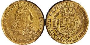 8 Escudo Vicereame della Nuova Spagna (1519 - 1821) Oro Filippo V di Spagna (1683-1746)