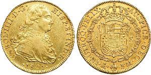 8 Escudo Virreinato de Nueva España (1519 - 1821) Oro Carlos IV de España (1748-1819)