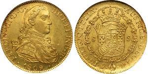 8 Escudo Virreinato de Nueva España (1519 - 1821) Oro Fernando VII de España (1784-1833)