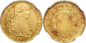 8 Escudo Virreinato de Nueva España (1519 - 1821) Oro Carlos IV de España (1748-1819)
