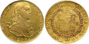 8 Escudo Virreinato de Nueva España (1519 - 1821) Oro Fernando VII de España (1784-1833)