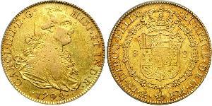 8 Escudo Virreinato de Nueva España (1519 - 1821) Oro Carlos IV de España (1748-1819)