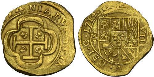 8 Escudo Virreinato de Nueva España (1519 - 1821) Oro 