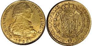 8 Escudo Virreinato de Nueva Granada (1717 - 1819) Oro Carlos III de España (1716 -1788)