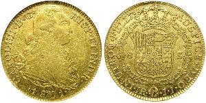 8 Escudo Virreinato de Nueva Granada (1717 - 1819) Oro Carlos IV de España (1748-1819)
