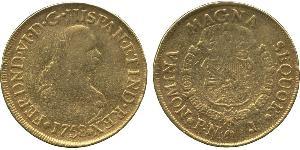 8 Escudo Virreinato de Nueva Granada (1717 - 1819) Oro Fernando VI de España (1713-1759)