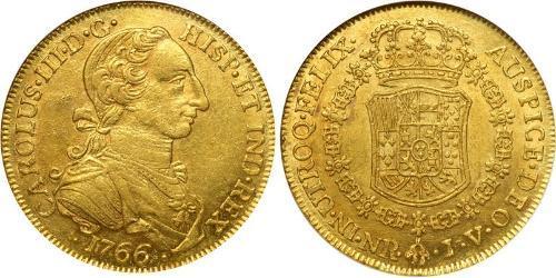 8 Escudo Virreinato de Nueva Granada (1717 - 1819) Oro Carlos III de España (1716 -1788)