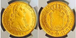 8 Escudo 新西班牙總督轄區 (1535 - 1821) 金 费尔南多七世 (1784 - 1833)