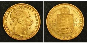 8 Forint / 20 Franc Imperio austrohúngaro (1867-1918) Oro Franz Joseph I (1830 - 1916)