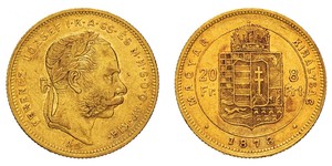 8 Forint / 20 Franc Impero austro-ungarico (1867-1918) Oro Franz Joseph I (1830 - 1916)