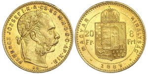 8 Forint / 20 Franc Impero austro-ungarico (1867-1918) Oro Franz Joseph I (1830 - 1916)