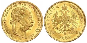 8 Forint / 20 Franc Impero austro-ungarico (1867-1918) Oro Franz Joseph I (1830 - 1916)