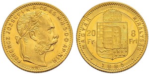 8 Forint / 20 Franc Impero austro-ungarico (1867-1918) Oro Franz Joseph I (1830 - 1916)