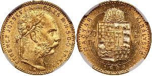 8 Forint / 20 Franc Impero austro-ungarico (1867-1918) Oro Franz Joseph I (1830 - 1916)