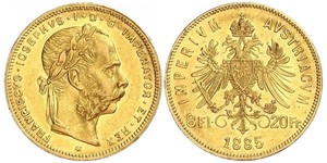 8 Forint / 20 Franc Impero austro-ungarico (1867-1918) Oro Franz Joseph I (1830 - 1916)