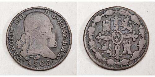 8 Maravedi Spagna Rame Carlo IV di Spagna (1748-1819)