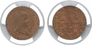 8 Maravedi Kingdom of Spain (1814 - 1873) 銅 Isabella II of Spain (1830- 1904)