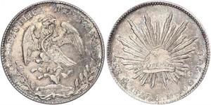 8 Real Second Federal Republic of Mexico (1846 - 1863) Argent 