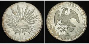 8 Real Second Federal Republic of Mexico (1846 - 1863) Argent 