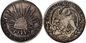 8 Real Second Federal Republic of Mexico (1846 - 1863) Argent 