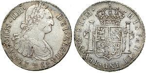 8 Real Guatemala Argento Carlo IV di Spagna (1748-1819)