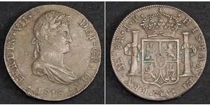 8 Real Perù Argento Ferdinando VII di Spagna (1784-1833)