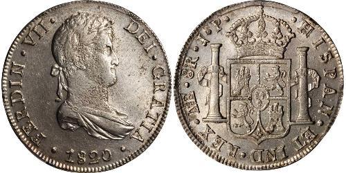 8 Real Perù Argento Ferdinando VII di Spagna (1784-1833)