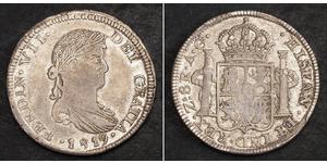 8 Real Primo Impero Messicano (1821 - 1823) Argento Ferdinando VII di Spagna (1784-1833)