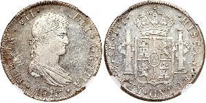 8 Real Primo Impero Messicano (1821 - 1823) Argento Ferdinando VII di Spagna (1784-1833)