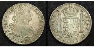 8 Real Vicereame della Nuova Spagna (1519 - 1821) Argento Carlo IV di Spagna (1748-1819)