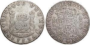 8 Real Vicereame della Nuova Spagna (1519 - 1821) Argento Ferdinando VI di Spagna (1713-1759)