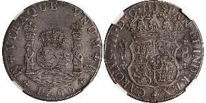 8 Real Vicereame della Nuova Spagna (1519 - 1821) Argento Carlo III di Spagna (1716 -1788)